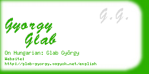 gyorgy glab business card